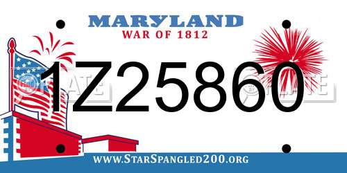 1Z25860 Maryland License Plate