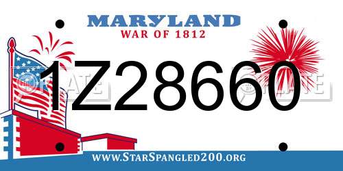 1Z28660 Maryland License Plate