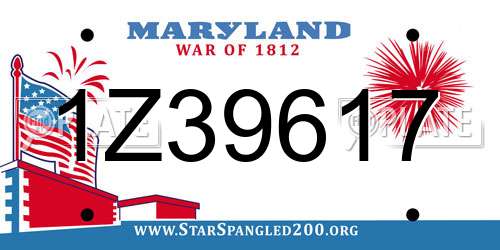 1Z39617 Maryland License Plate