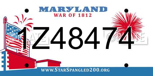 1Z48474 Maryland License Plate