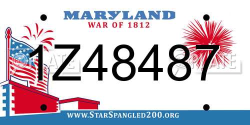 1Z48487 Maryland License Plate