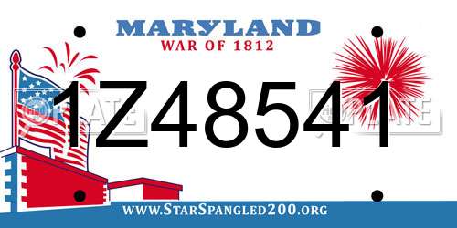 1Z48541 Maryland License Plate