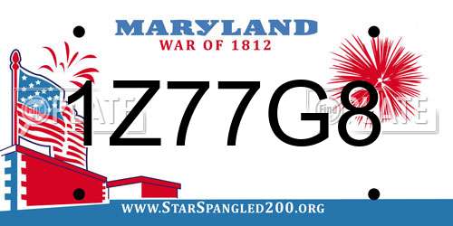 1Z77G8 Maryland License Plate