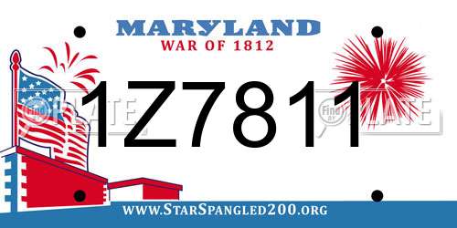 1Z7811 Maryland License Plate