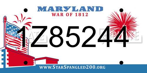 1Z85244 Maryland License Plate