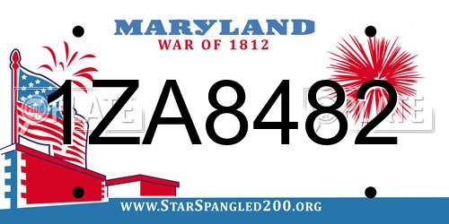 1ZA8482 Maryland License Plate