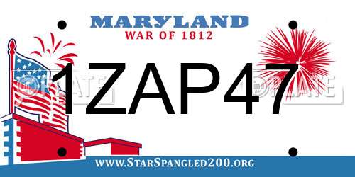1ZAP47 Maryland License Plate
