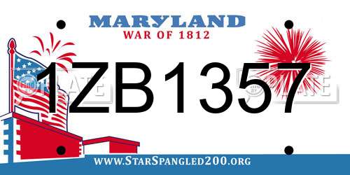 1ZB1357 Maryland License Plate