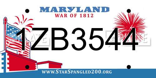 1ZB3544 Maryland License Plate