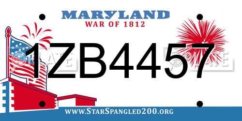 1ZB4457 Maryland License Plate