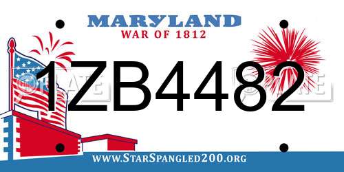 1ZB4482 Maryland License Plate