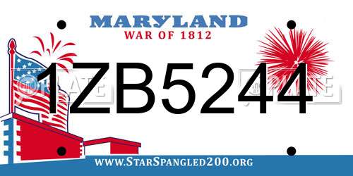 1ZB5244 Maryland License Plate