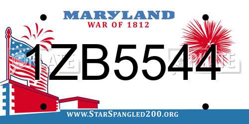 1ZB5544 Maryland License Plate