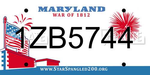 1ZB5744 Maryland License Plate