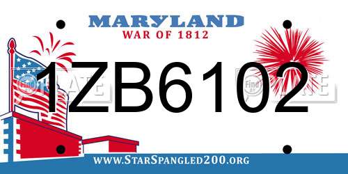 1ZB6102 Maryland License Plate
