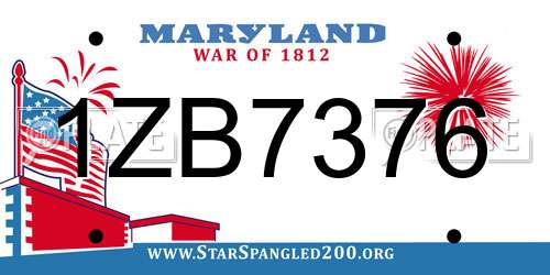 1ZB7376 Maryland License Plate