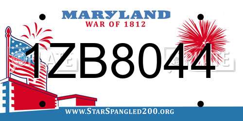 1ZB8044 Maryland License Plate