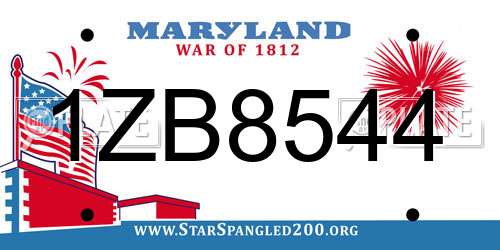 1ZB8544 Maryland License Plate