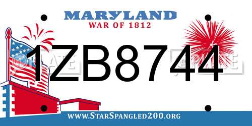 1ZB8744 Maryland License Plate