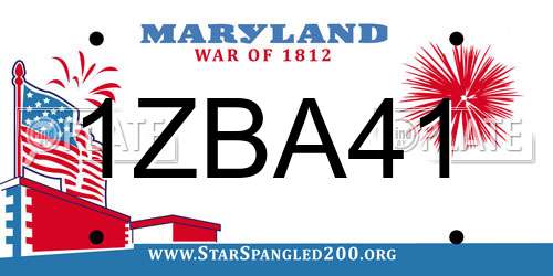 1ZBA41 Maryland License Plate
