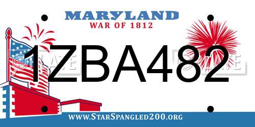 1ZBA482 Maryland License Plate