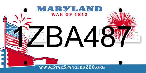 1ZBA487 Maryland License Plate