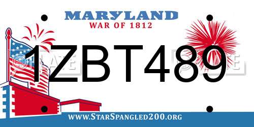1ZBT489 Maryland License Plate