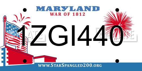 1ZGI440 Maryland License Plate