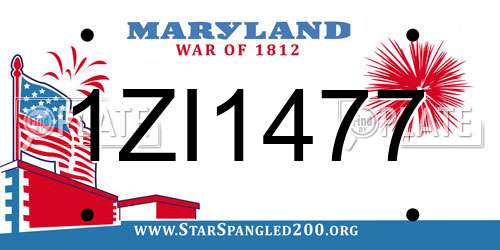 1ZI1477 Maryland License Plate