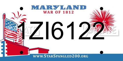 1ZI6122 Maryland License Plate