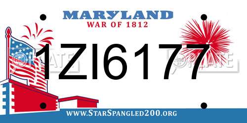 1ZI6177 Maryland License Plate