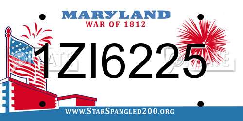 1ZI6225 Maryland License Plate