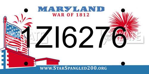 1ZI6276 Maryland License Plate