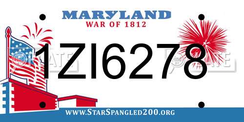 1ZI6278 Maryland License Plate