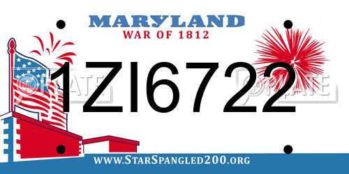 1ZI6722 Maryland License Plate
