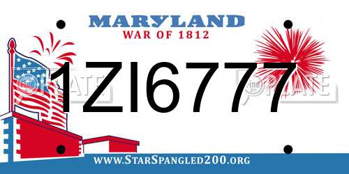 1ZI6777 Maryland License Plate