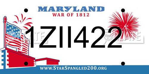 1ZII422 Maryland License Plate