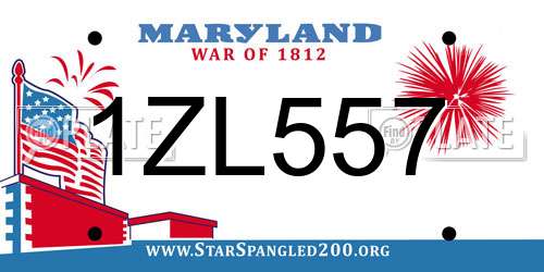1ZL557 Maryland License Plate