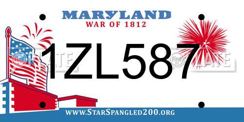 1ZL587 Maryland License Plate