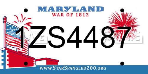 1ZS4487 Maryland License Plate