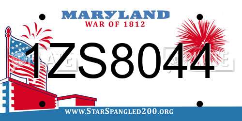 1ZS8044 Maryland License Plate
