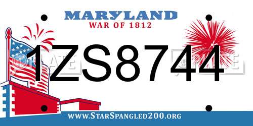 1ZS8744 Maryland License Plate