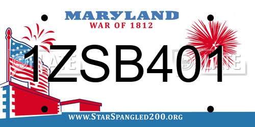 1ZSB401 Maryland License Plate