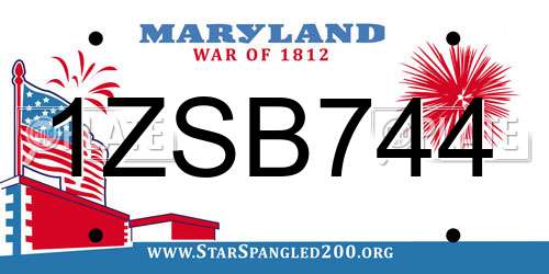 1ZSB744 Maryland License Plate