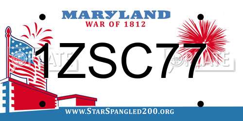 1ZSC77 Maryland License Plate