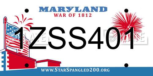 1ZSS401 Maryland License Plate
