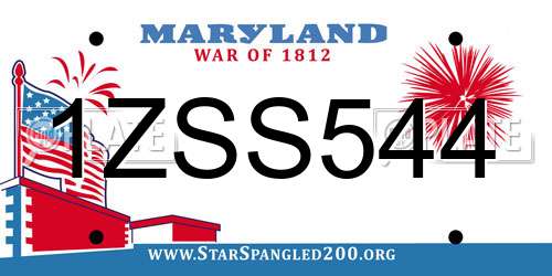 1ZSS544 Maryland License Plate