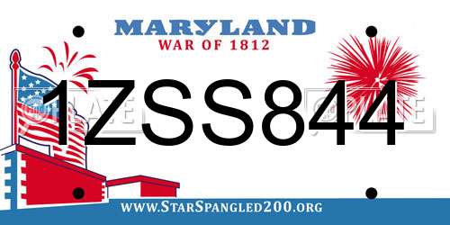 1ZSS844 Maryland License Plate
