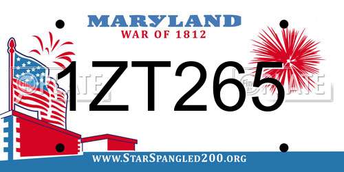 1ZT265 Maryland License Plate