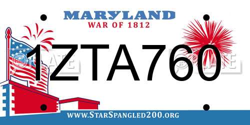 1ZTA760 Maryland License Plate